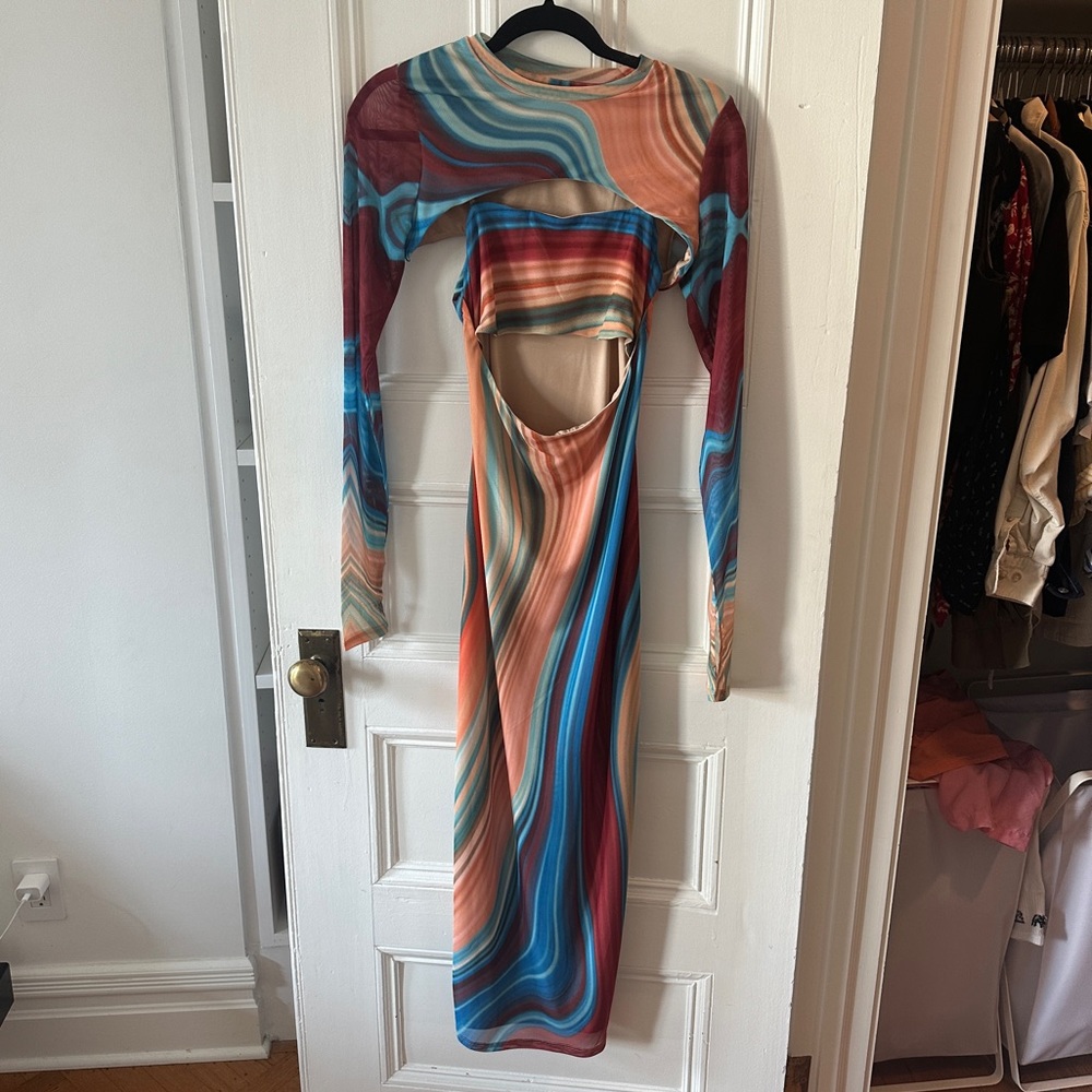 afrm cut out dress Matera Cut Out Mesh Dress by AFRM